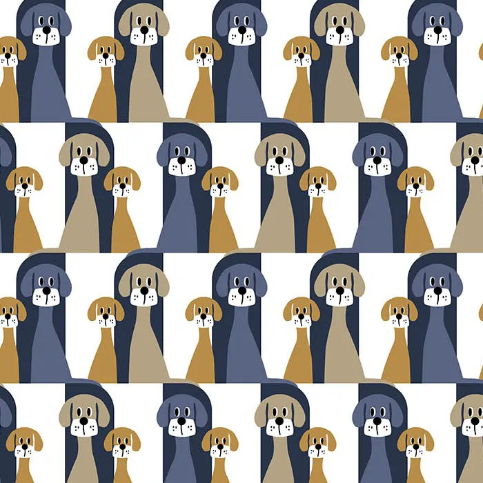 Buster kangas, Sininen-beige Arvidssons Textil