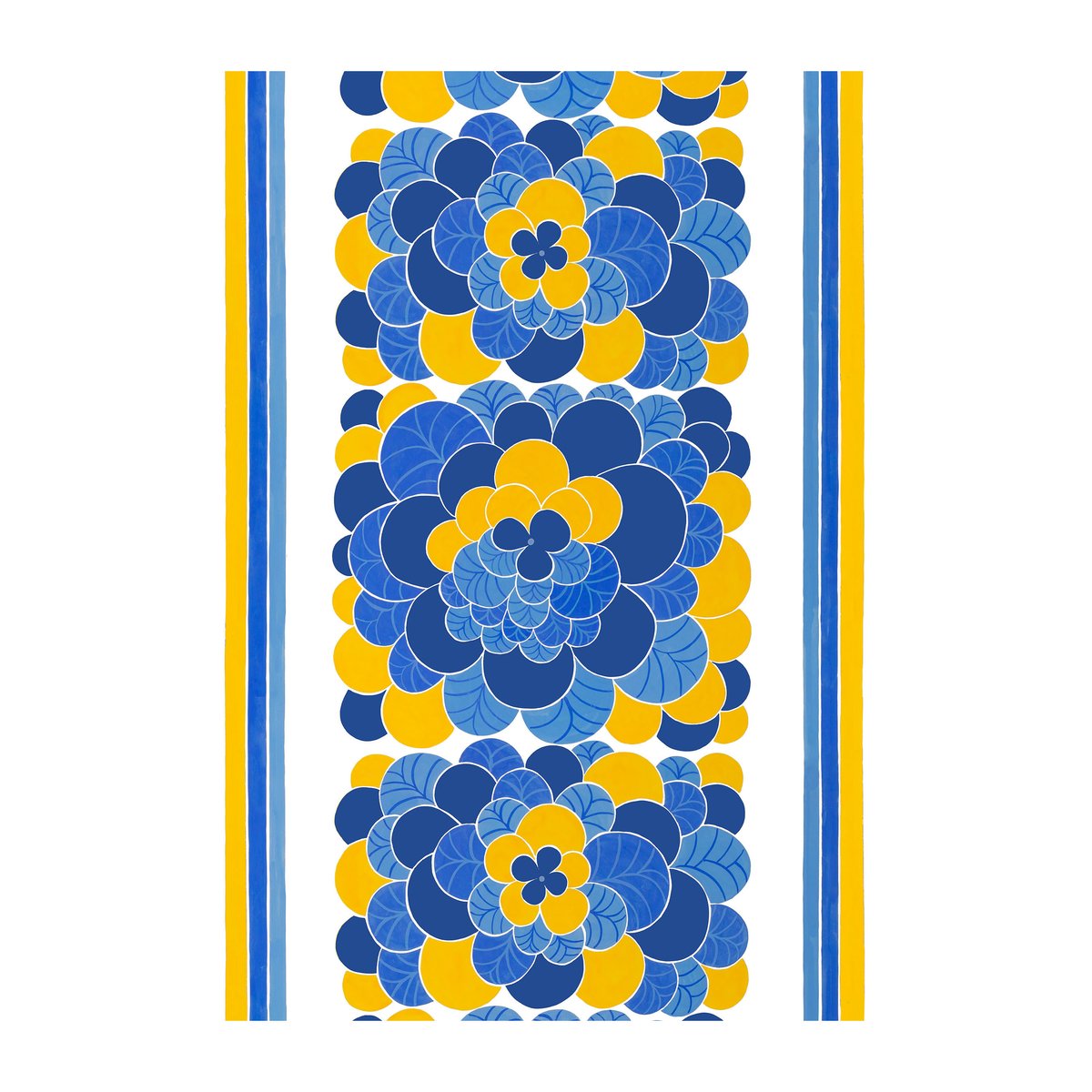 Arvidssons Textil Cirrus kangas Sininen-keltainen