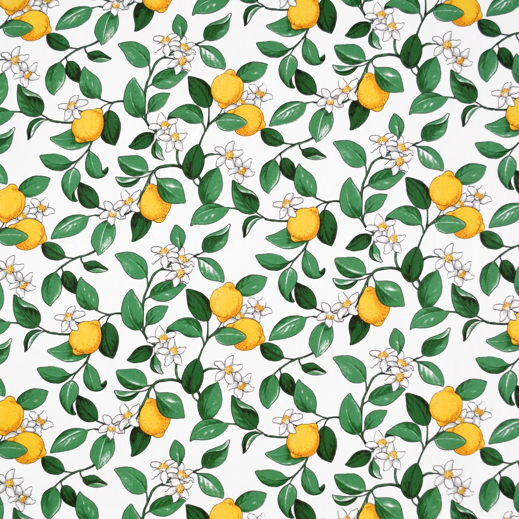 Citronlycka kangas, valkoinen Arvidssons Textil
