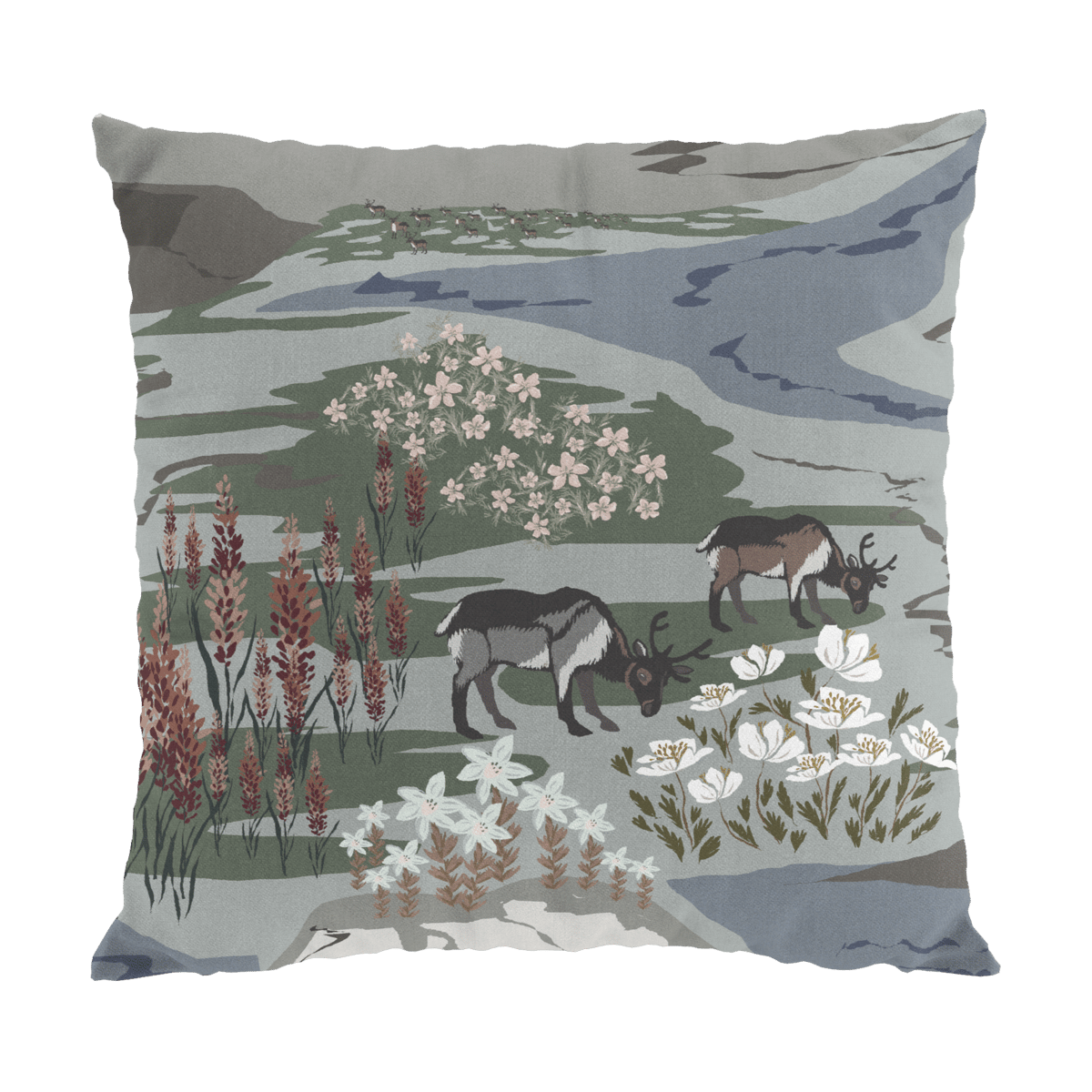 Arvidssons Textil Fjällängar tyynynpäällinen 47x47 cm Harmaanvihreä