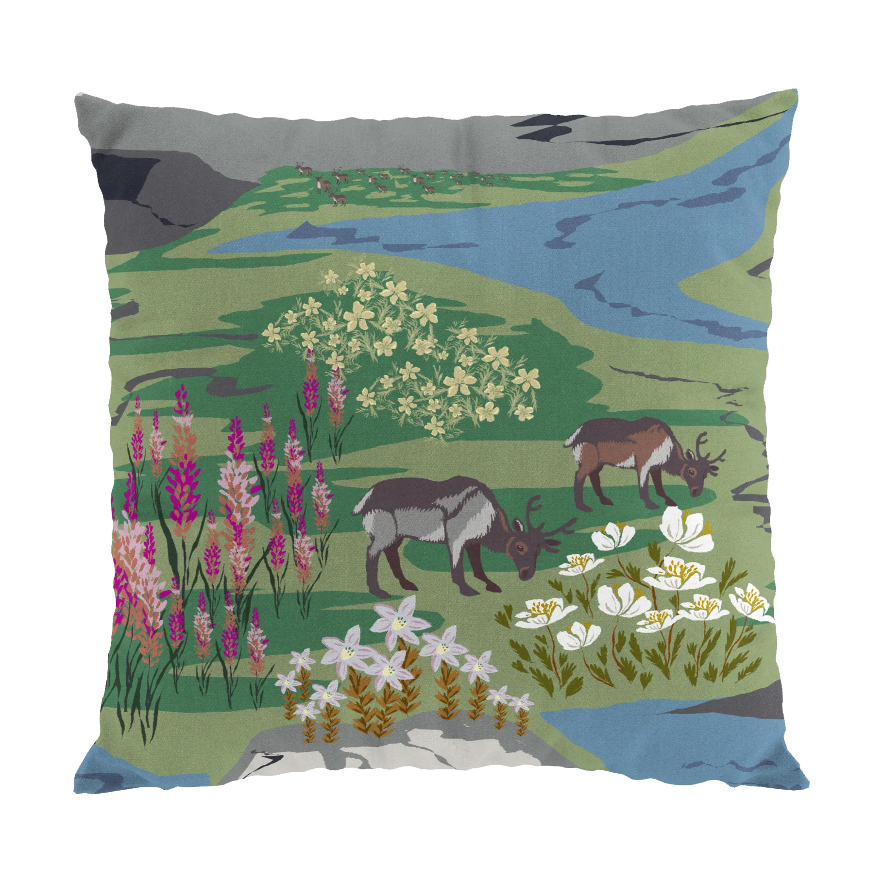 Fjällängar tyynynpäällinen 47x47 cm, Vihreä Arvidssons Textil