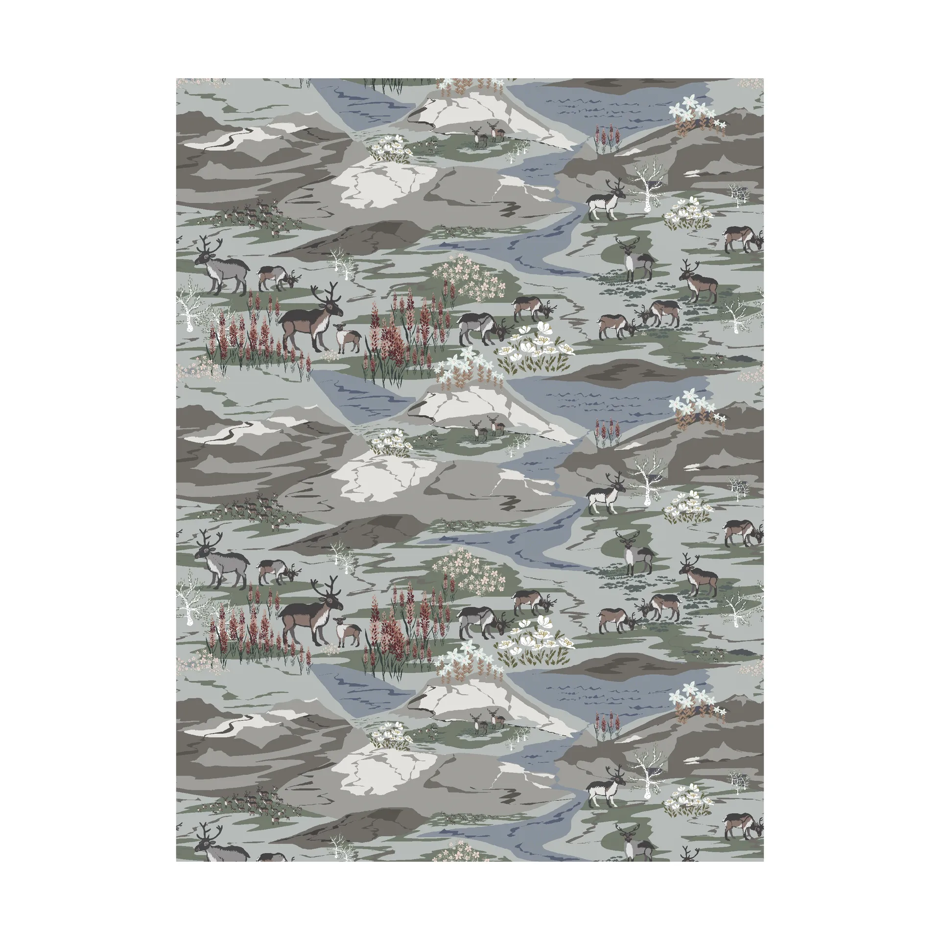 Fjällområden kangas, Harmaa/vihreä Arvidssons Textil