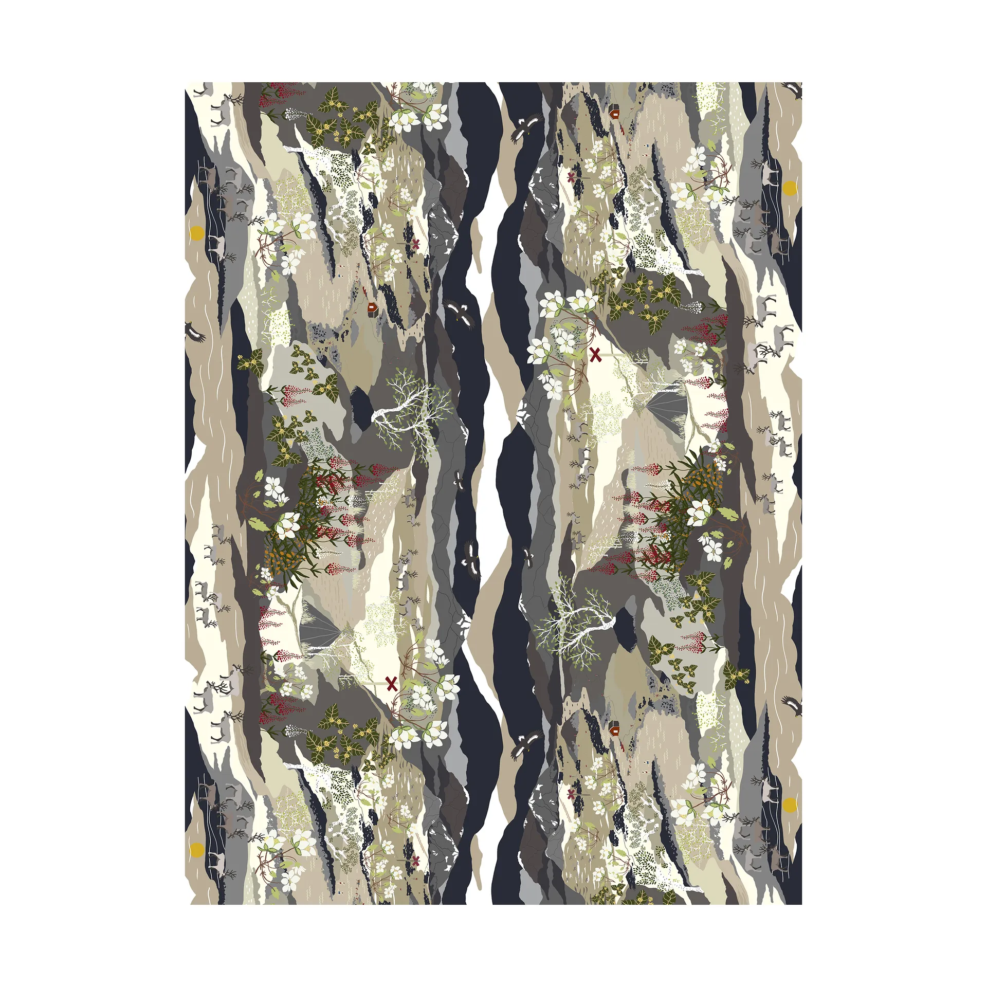 Fjällvandring bård vahakangas, Beige Arvidssons Textil