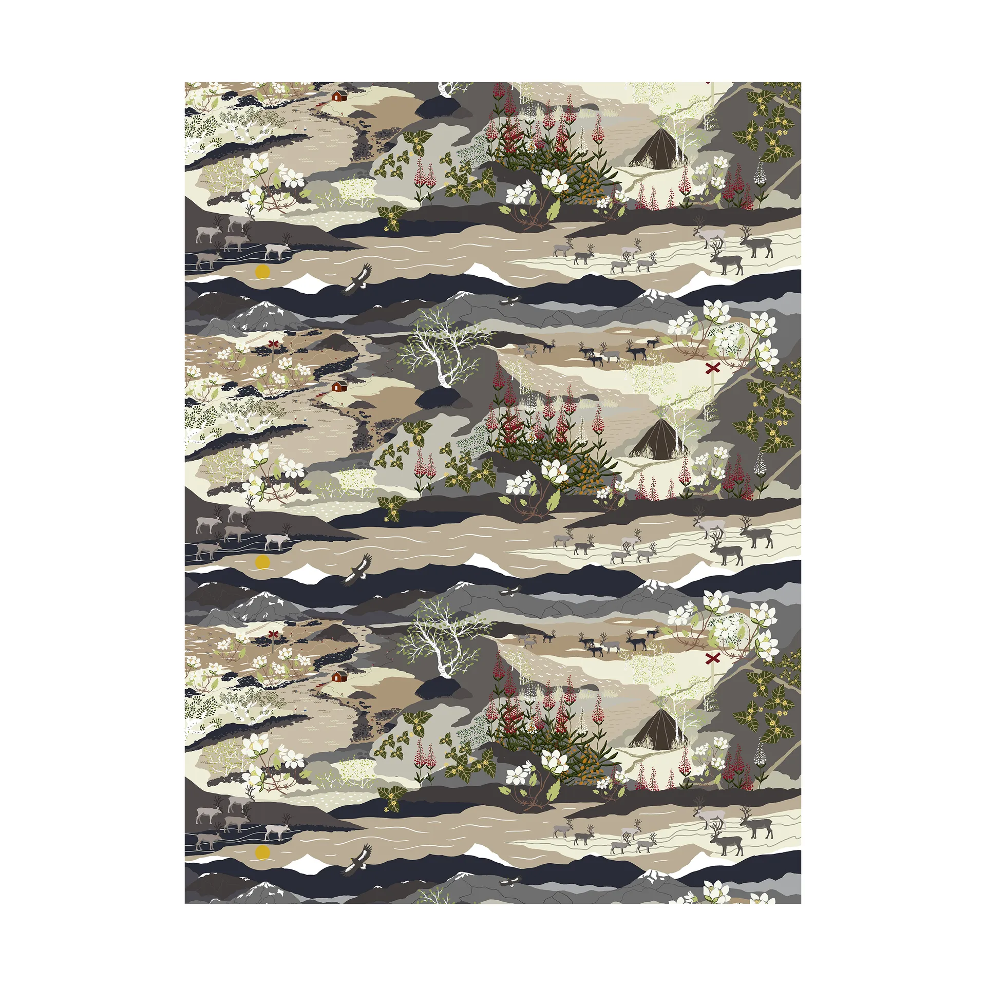 Fjällvandring kangas, Beige Arvidssons Textil