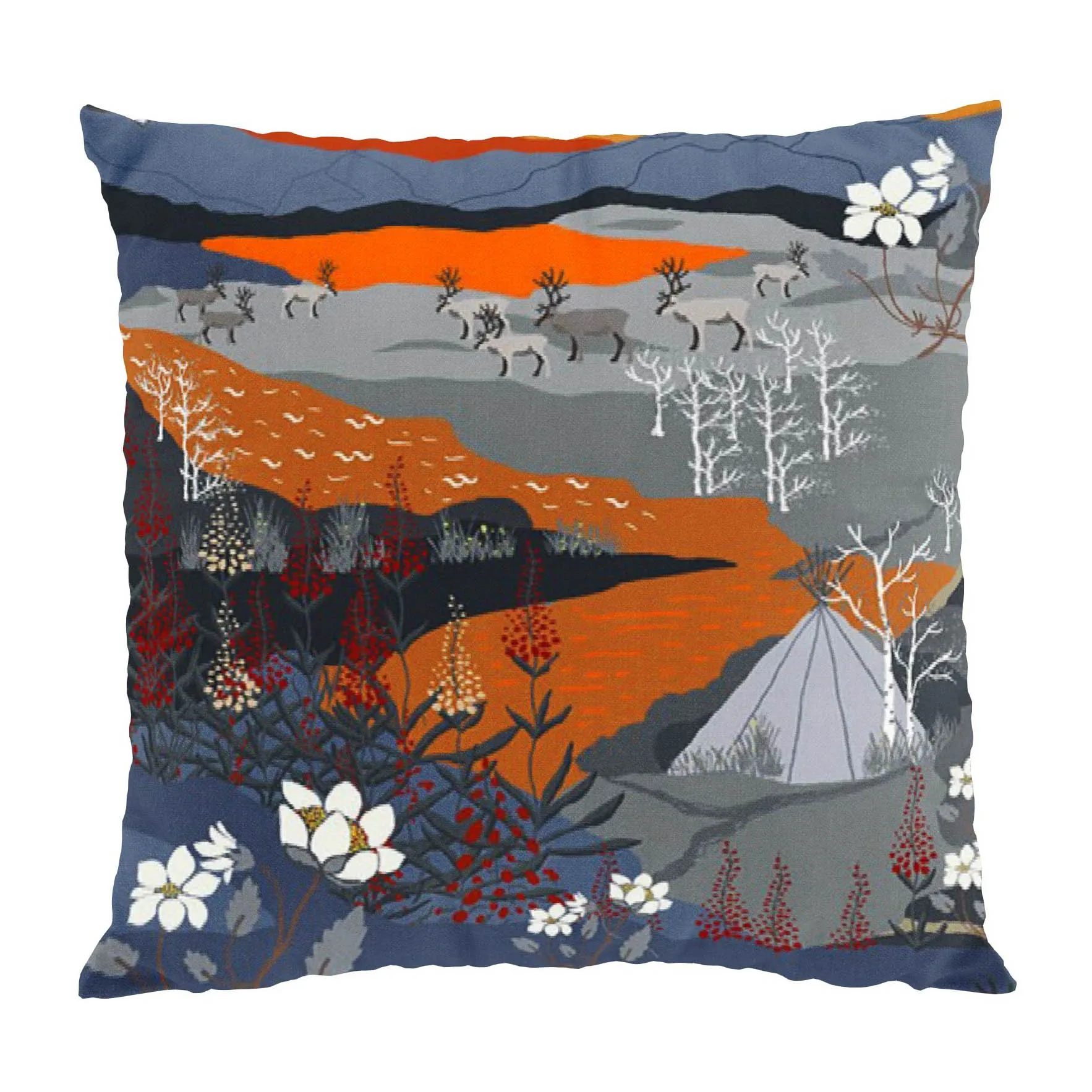 Fjällvandring tyynynpäällinen 47x47 cm, Orange Arvidssons Textil
