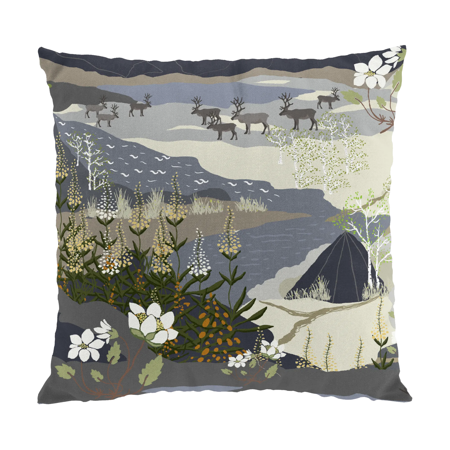 Fjällvandring tyynynpäällinen 47x47 cm, Sininen Arvidssons Textil