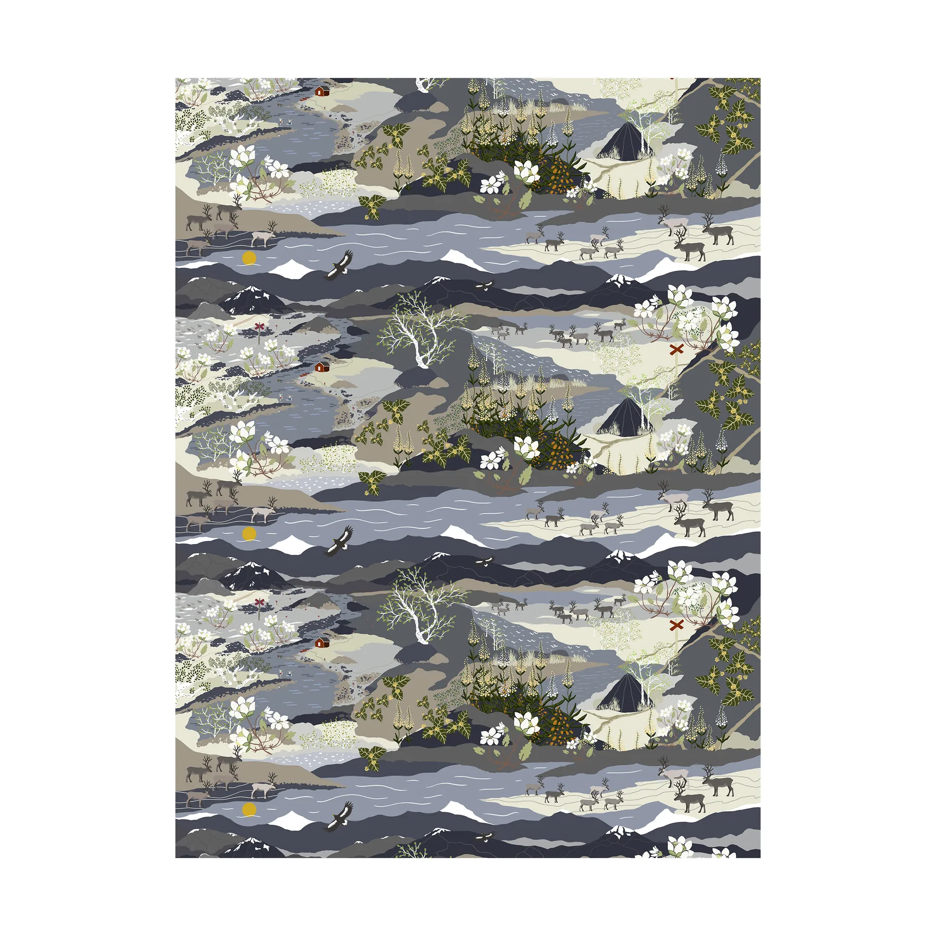 Fjällvandring vahaliina, Sininen Arvidssons Textil