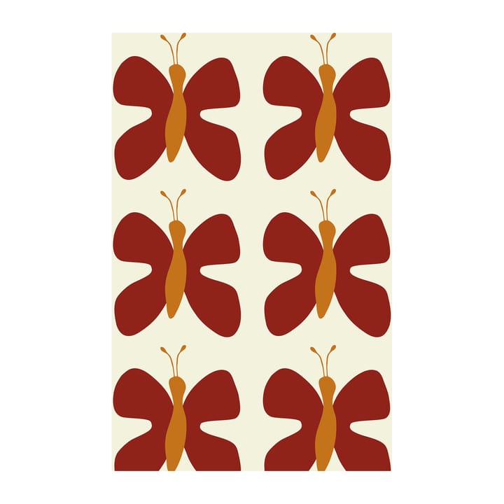 Fjäril kangas - Punainen - Arvidssons Textil