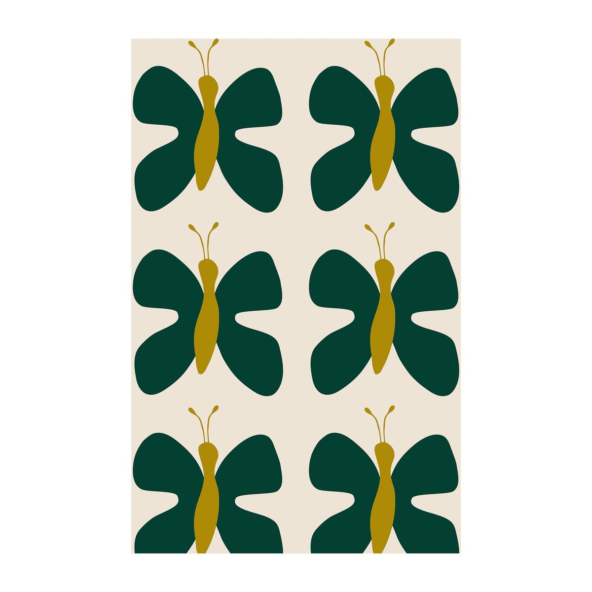 Arvidssons Textil Fjäril kangas Vihreä-keltainen