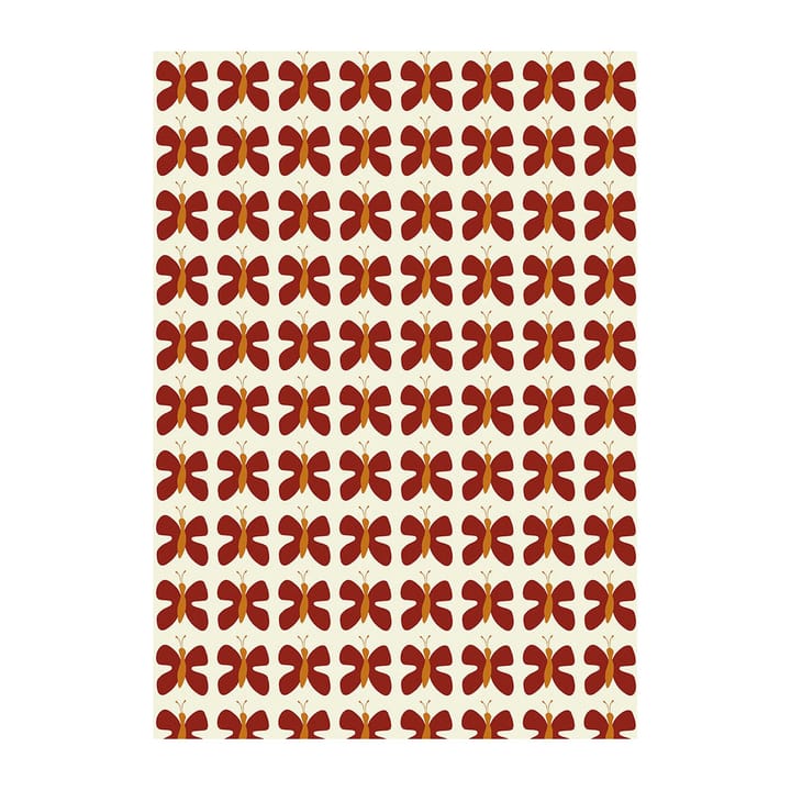 Fjäril Mini -kangas - Punainen - Arvidssons Textil