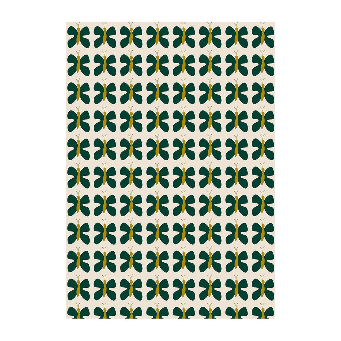Arvidssons Textil Fjäril Mini -kangas Vihreä-keltainen