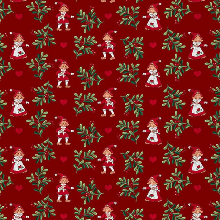 Hjärtans jul -kangas - Punainen - Arvidssons Textil