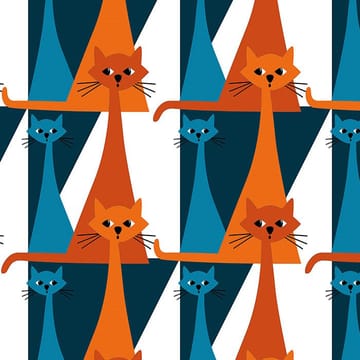 Kitty kangas - Sininen-oranssi - Arvidssons Textil