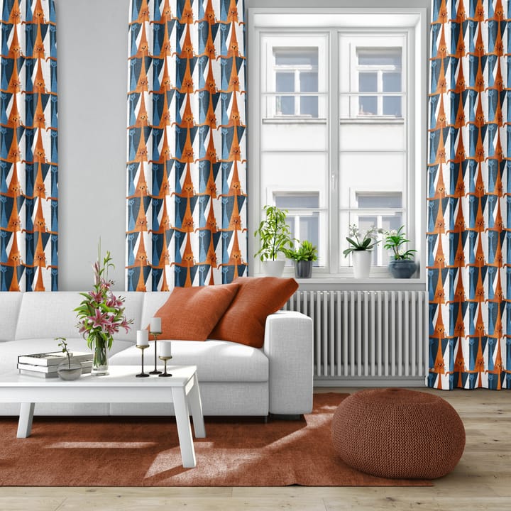 Kitty kangas - Sininen-oranssi - Arvidssons Textil