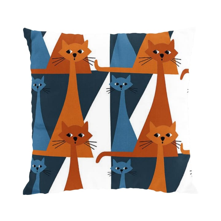 Kitty tyynynpäällinen 47x47 cm - Sininen-oranssi - Arvidssons Textil