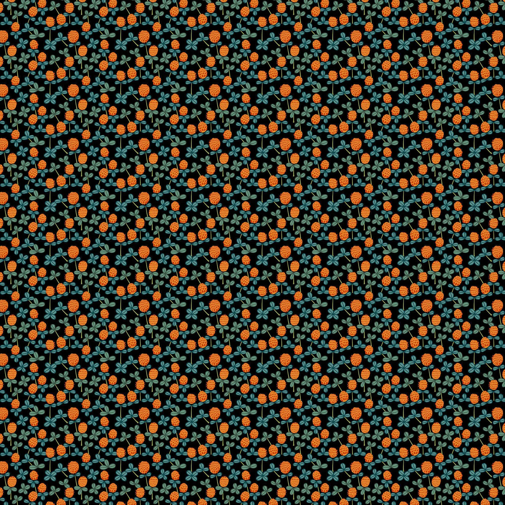 Klöveräng vahaliina, Oranssi-musta Arvidssons Textil