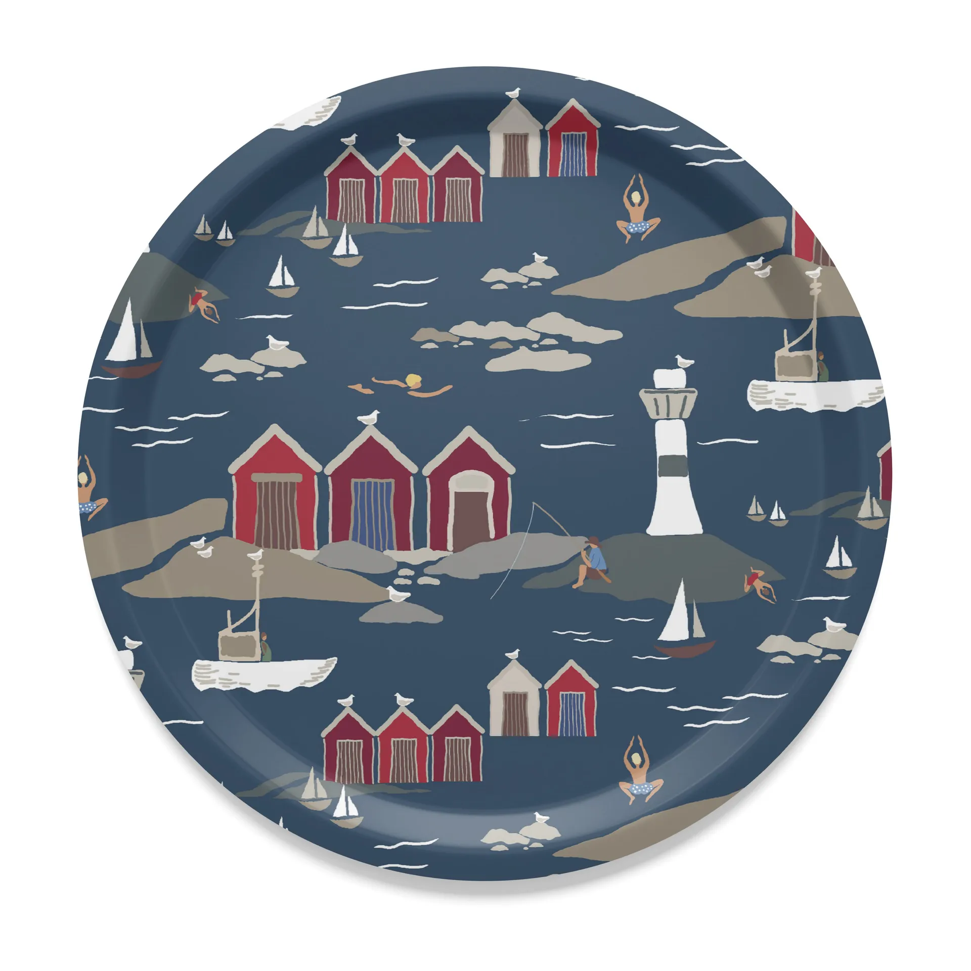 Kust tarjotin Ø 31 cm, Sininen Arvidssons Textil