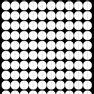 Lane kangas - valkoiset ympyrät - Arvidssons Textil