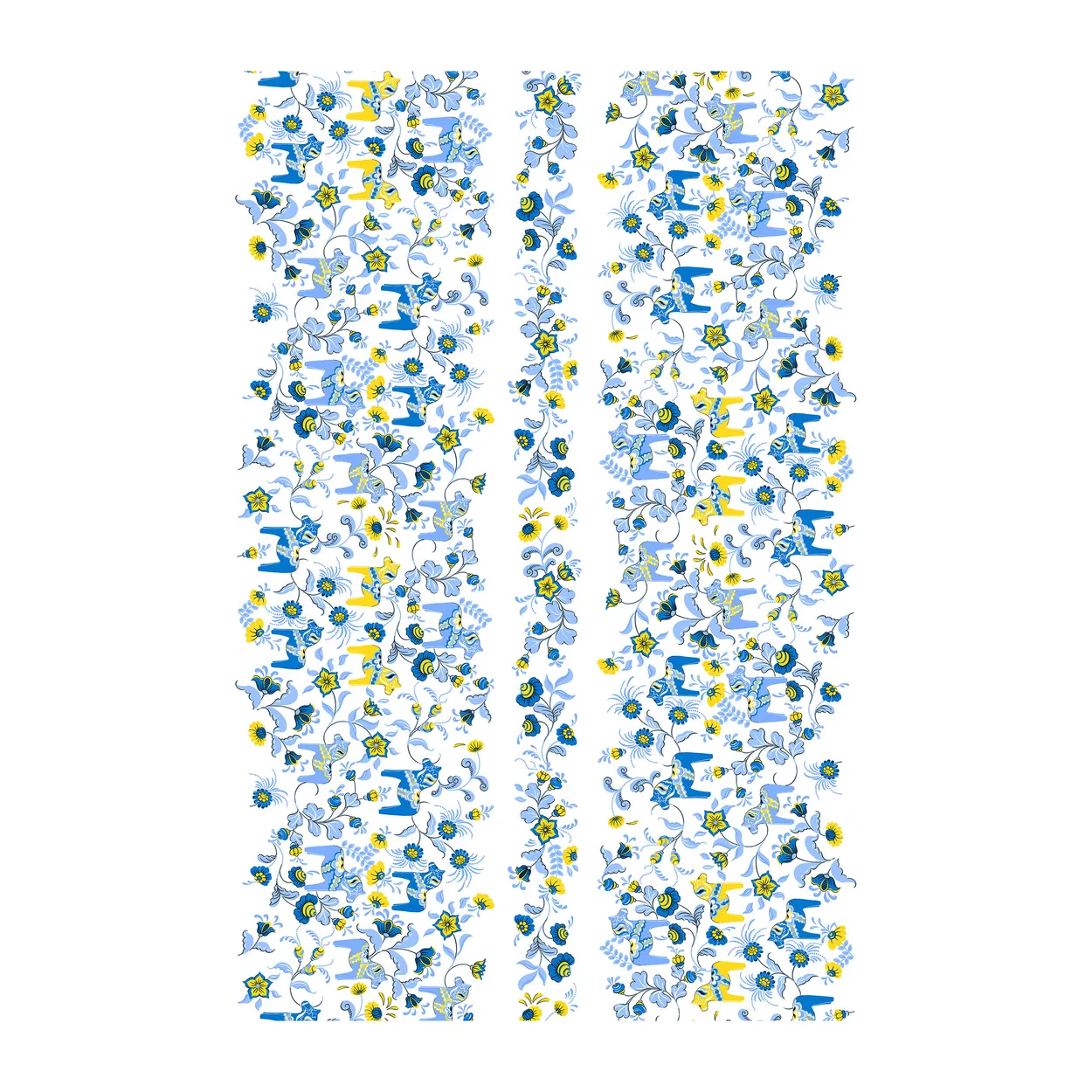 Arvidssons Textil Leksand Bård vahaliina Sininen-keltainen