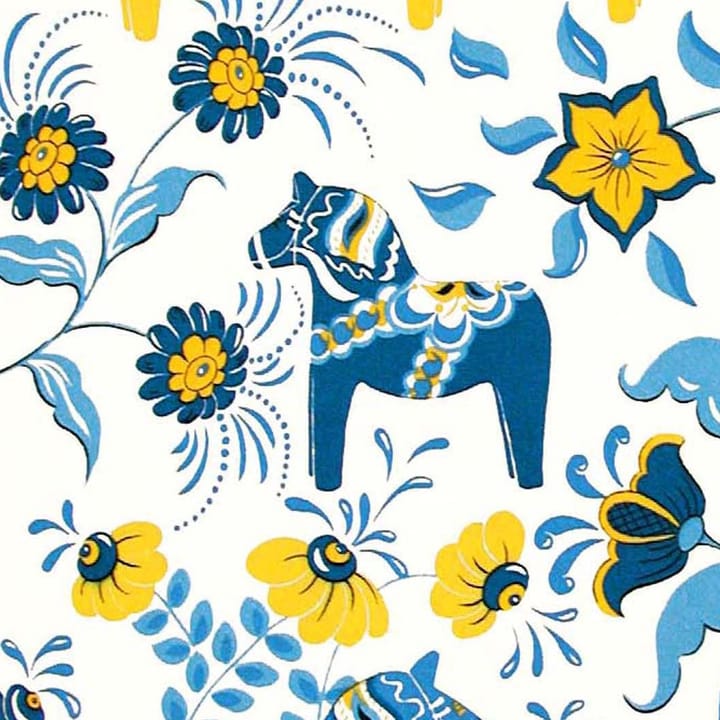 Leksand kangas, sininen-keltainen Arvidssons Textil