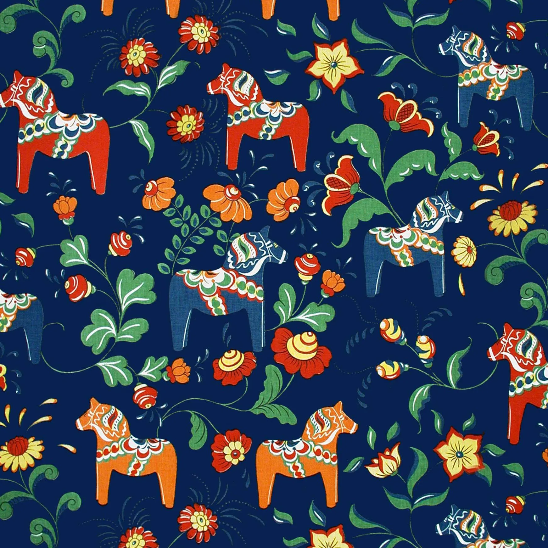 Leksand kangas, sininen Arvidssons Textil