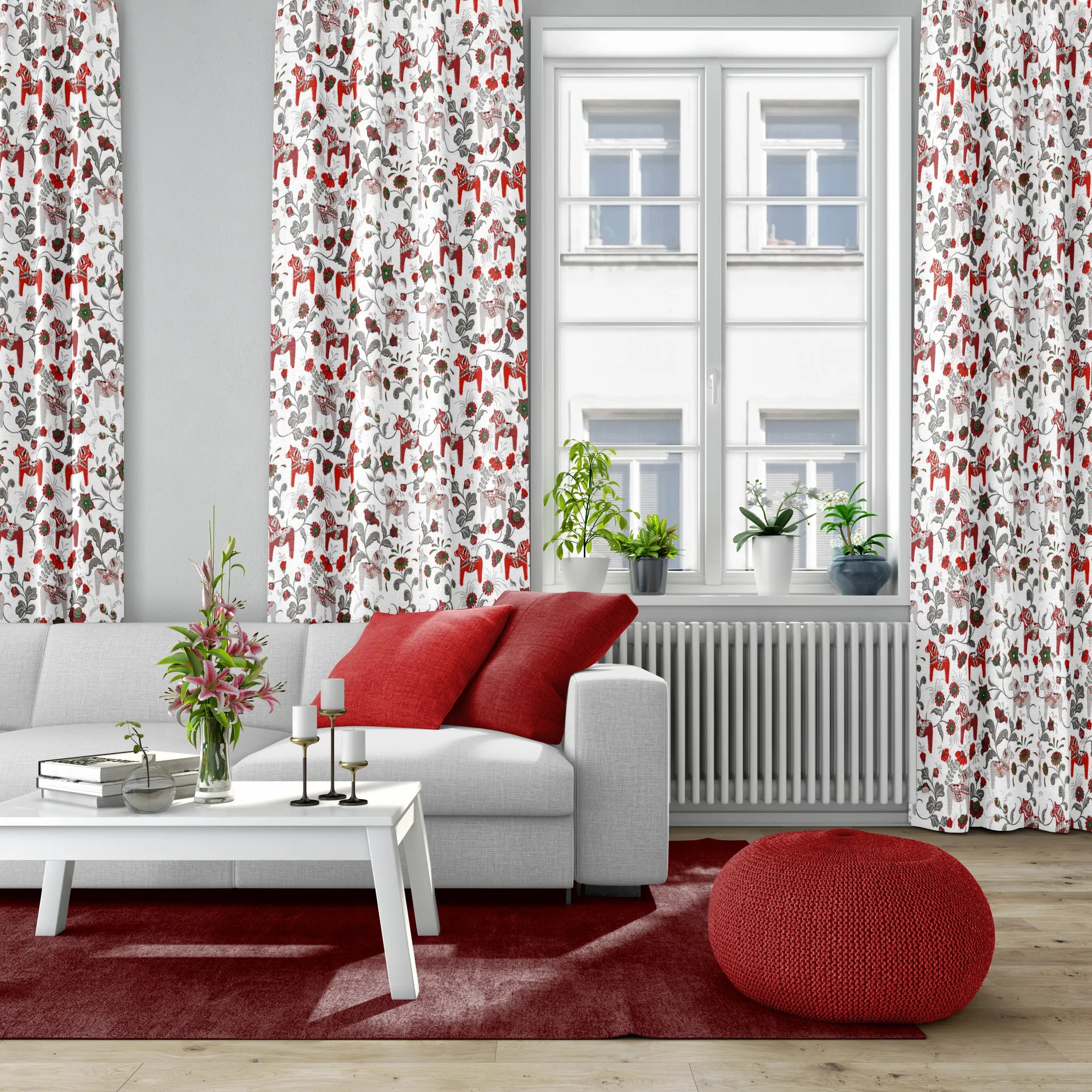 Leksand kangas, Viininpunainen Arvidssons Textil