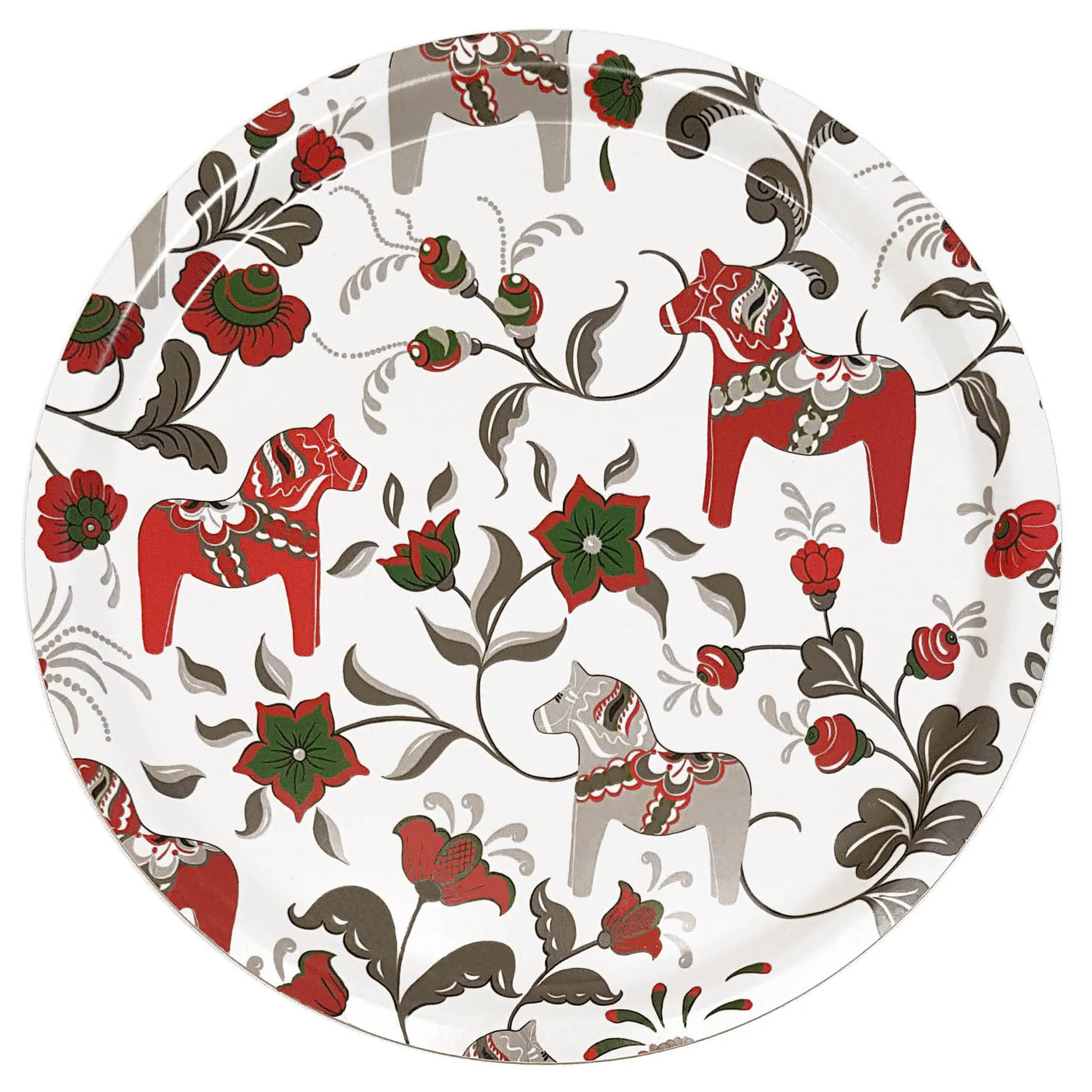 Leksand pyöreä tarjotin Ø 31 cm, Viininpunainen Arvidssons Textil