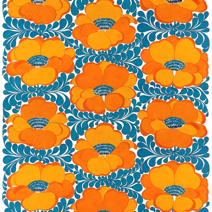 Love kangas - Sininen-oranssi - Arvidssons Textil