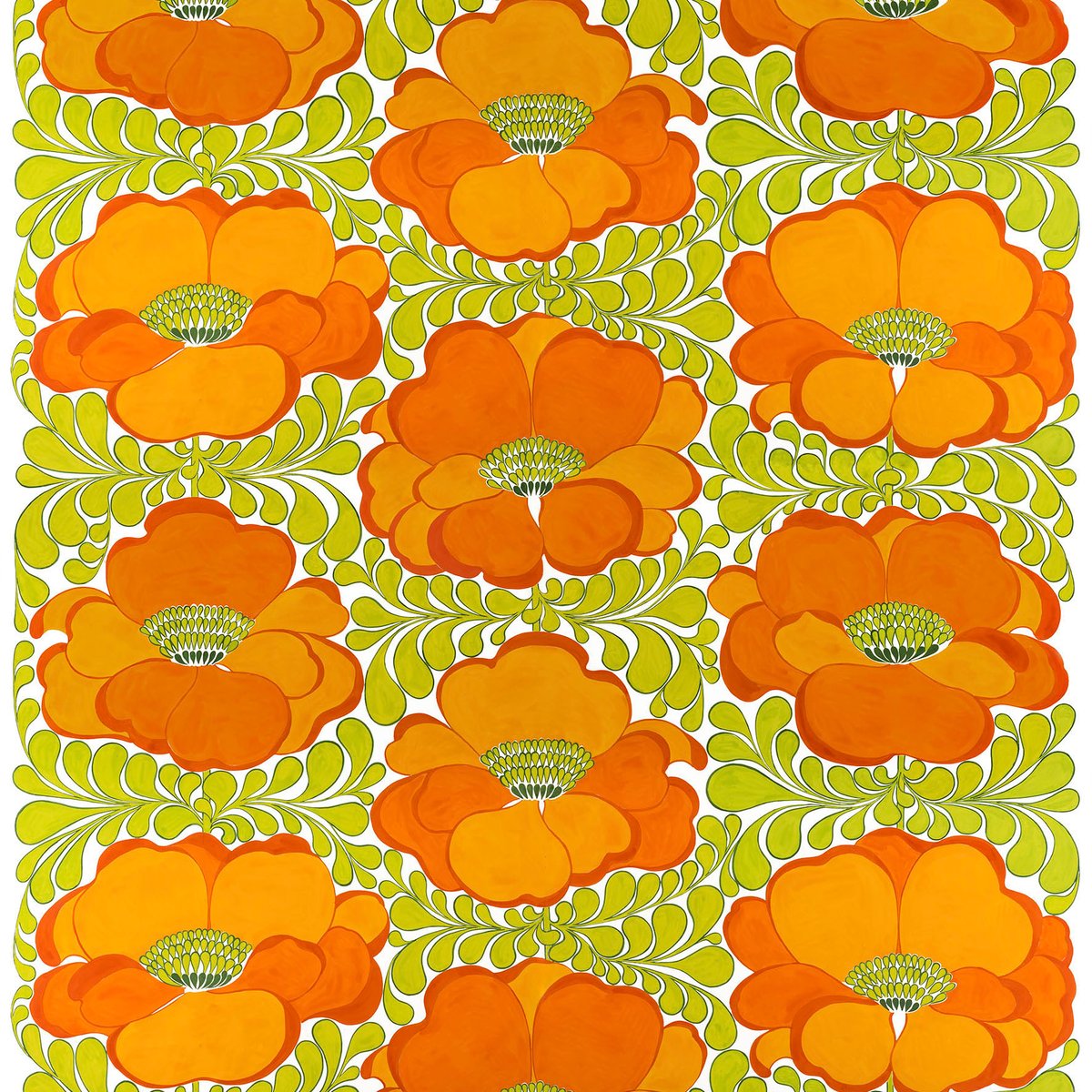 Arvidssons Textil Love kangas Vihreä-oranssi