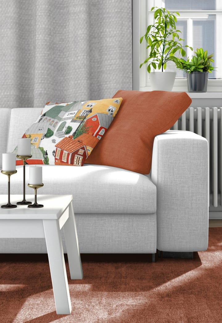 Lyckeby blommar tyynyliina, Punainen-oranssi Arvidssons Textil