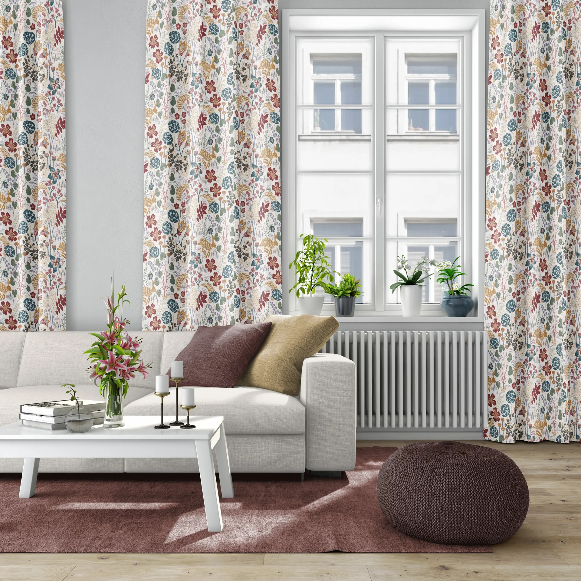 Lyckeflykt kangas, Ruoste-ruskea Arvidssons Textil