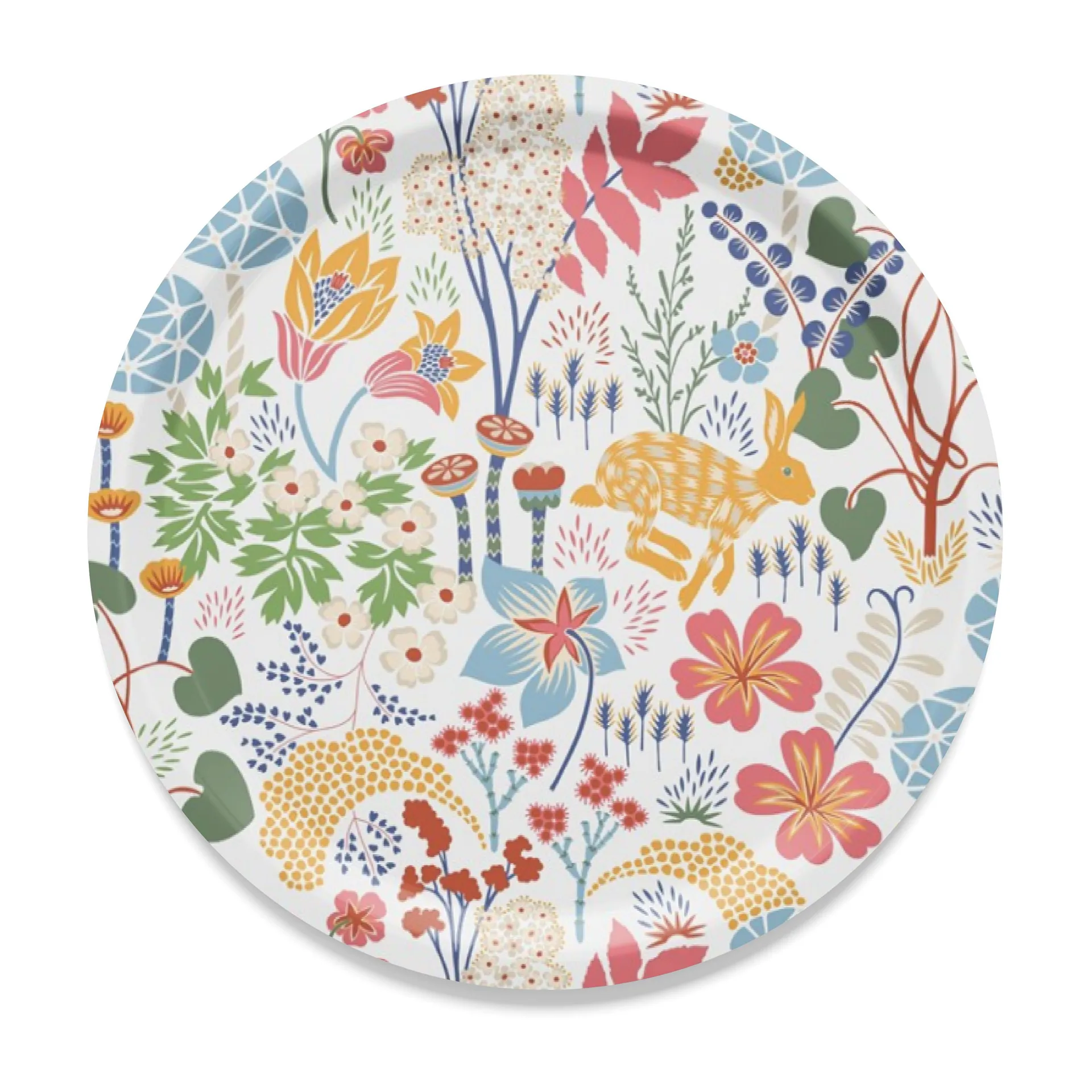 Lyckeflykt tarjotin Ø 38 cm, Monivärinen Arvidssons Textil