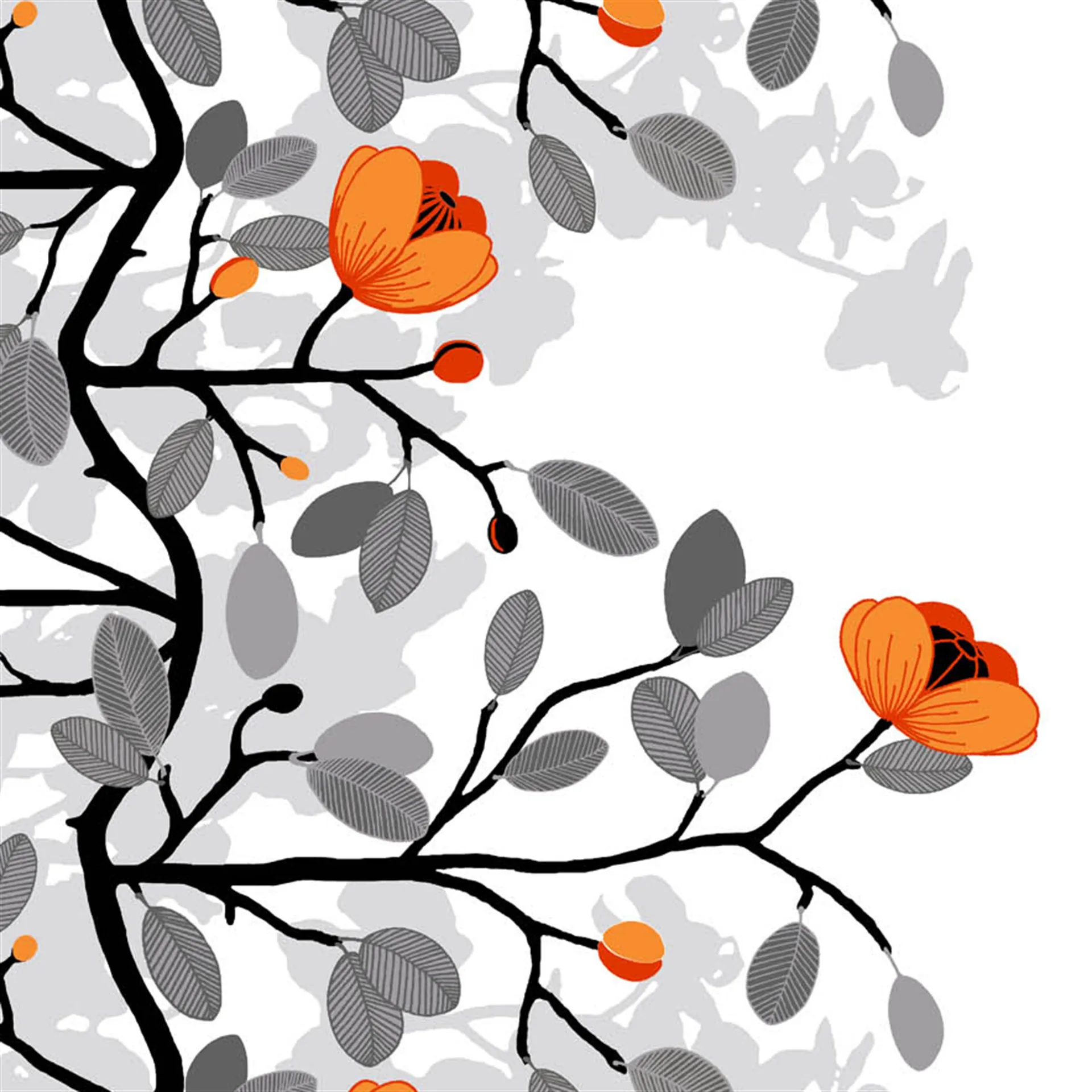 Ofelia kangas, oranssi Arvidssons Textil