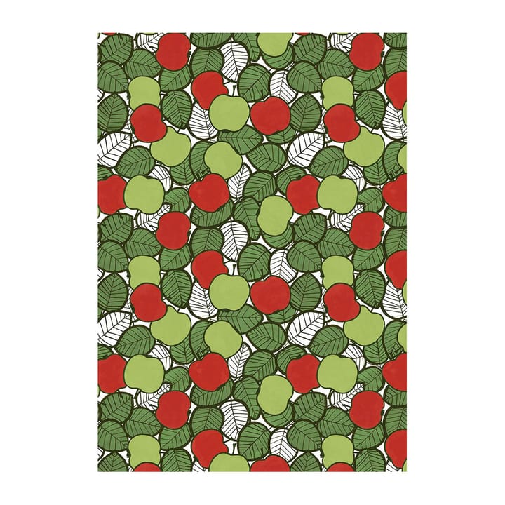 Päppel kangas - Vihreä-punainen - Arvidssons Textil