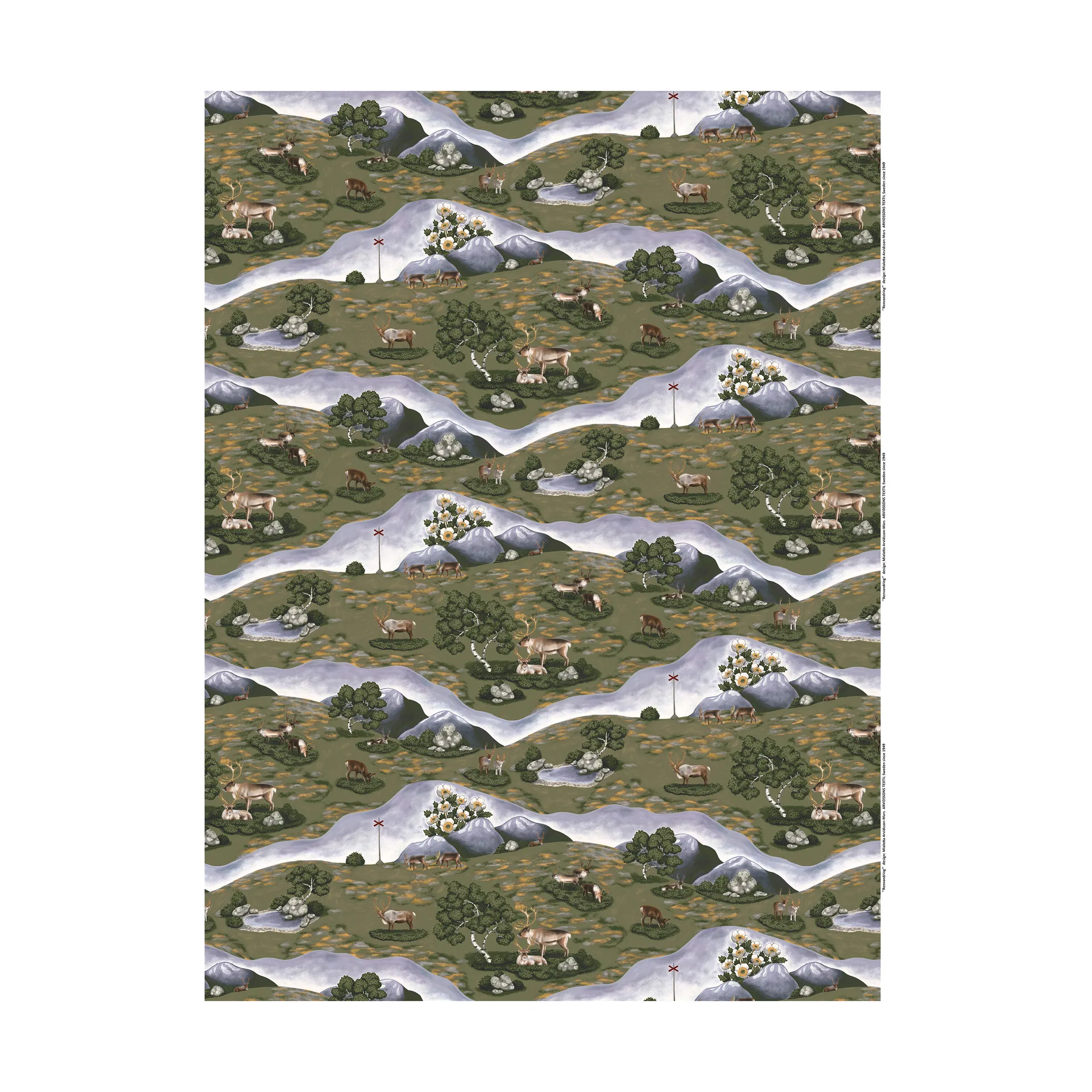 Renvandring kangas, Tummanvihreä Arvidssons Textil