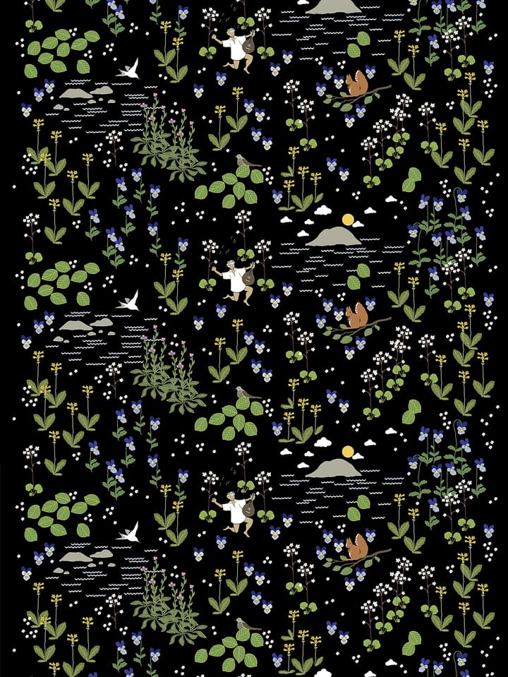 Rönnerdahl kangas - Musta-vihreä - Arvidssons Textil