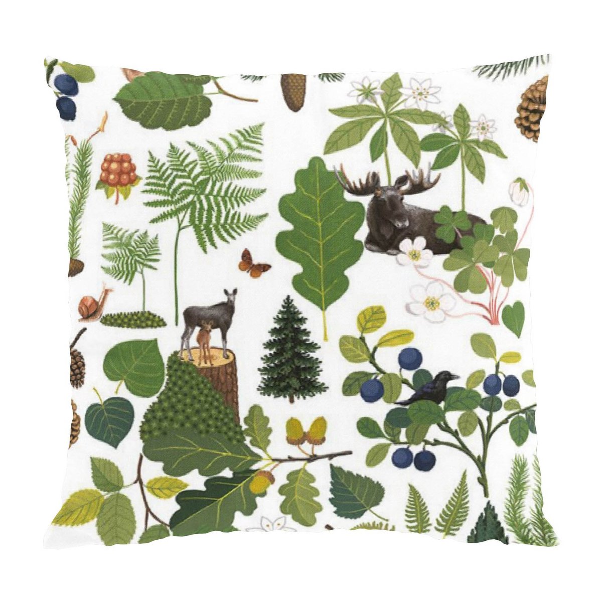 Arvidssons Textil Skogsliv tyynyliina 47x47 cm Vihreä