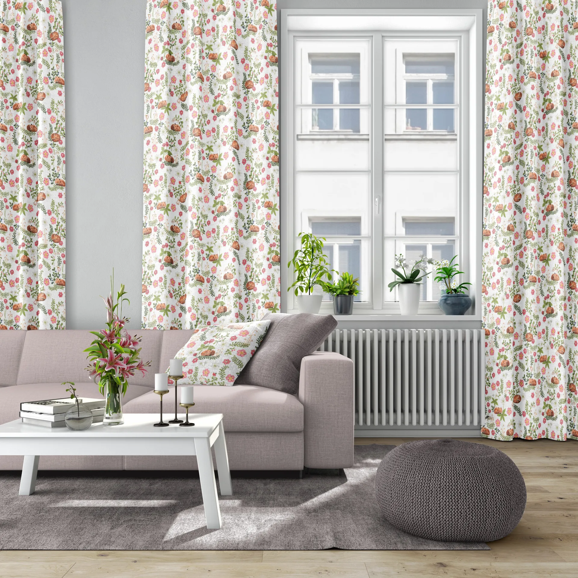 Sova räv -tyynynpäällinen 47 x 47 cm, Vihreä-vaaleanpunainen Arvidssons Textil