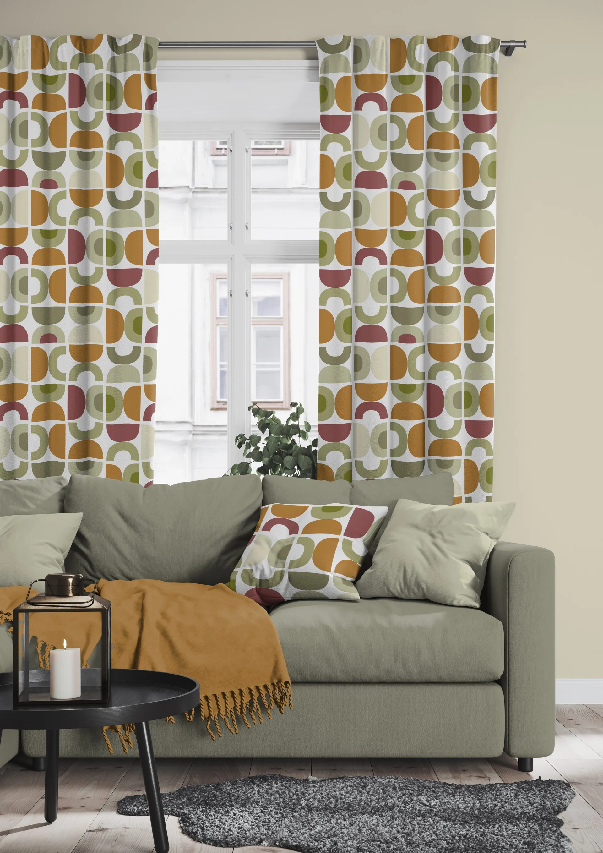 Spiraldans tyynynpäällinen 47x47 cm, Beige Arvidssons Textil