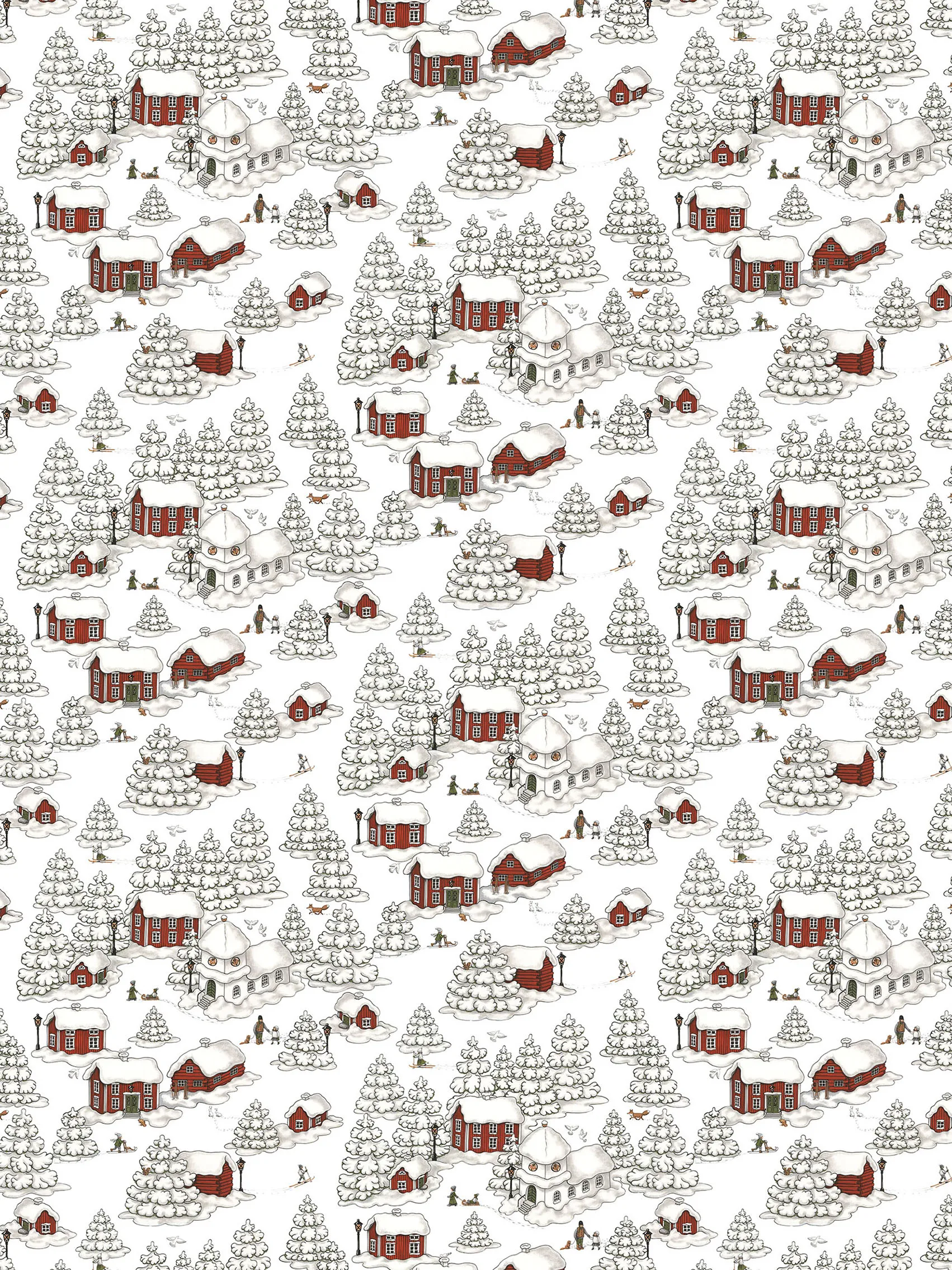 Timmerbyn kangas, Offwhite-harmaa-punainen Arvidssons Textil