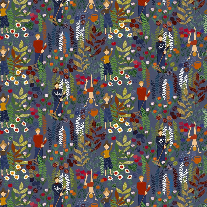 Trädgård kangas - Sininen - Arvidssons Textil