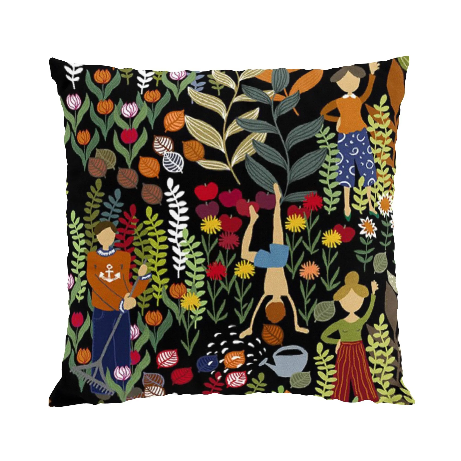 Trädgård tyynynpäällinen 47x47 cm, Musta-monivärinen Arvidssons Textil