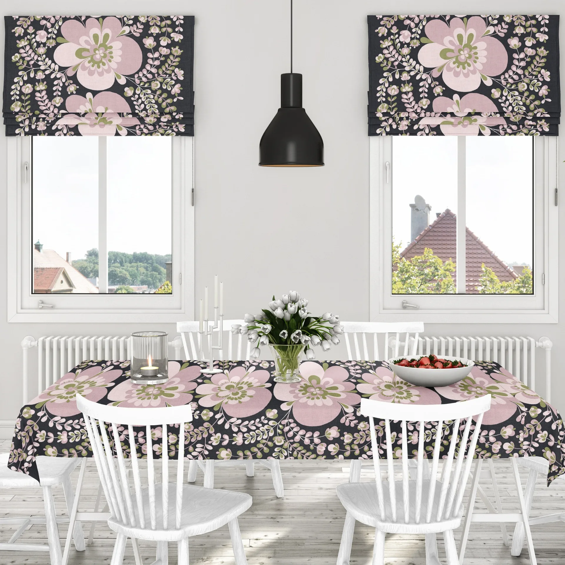 Viveka vahaliina, Vaaleanpunainen-harmaa Arvidssons Textil