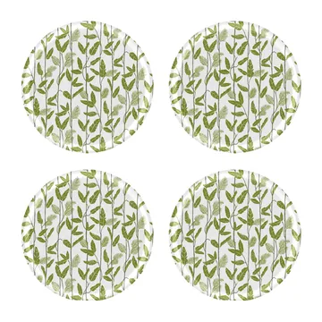 Mougli Green -lasinalunen Ø 11 cm 4-pakkaus - Green-white - Åry Home