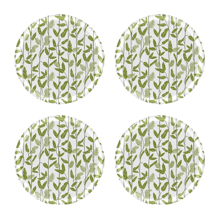 Mougli Green -lasinalunen Ø 11 cm 4-pakkaus - Green-white - Åry Home