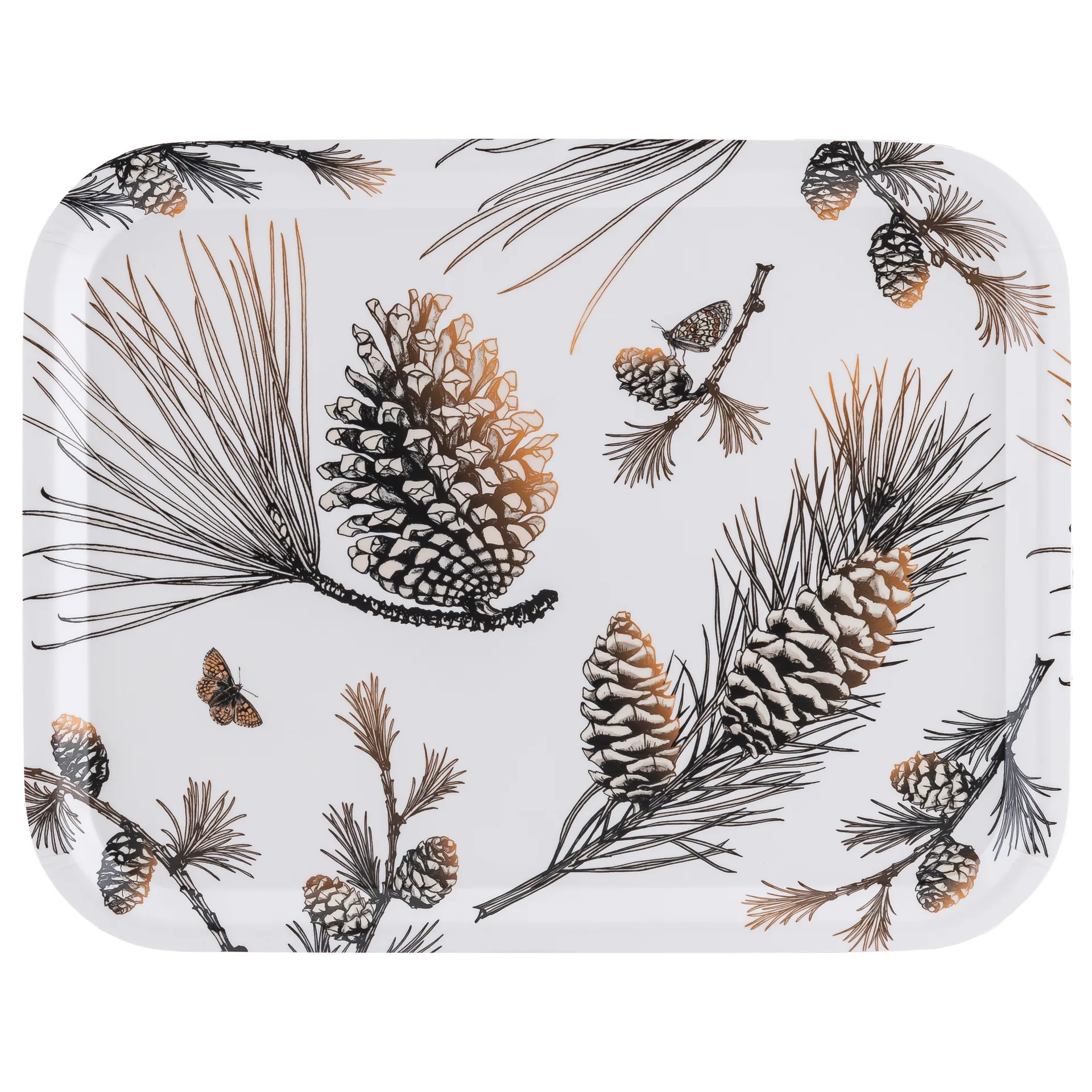 Pine Cone -tarjotin 28x36 cm, Cotton white Åry Home