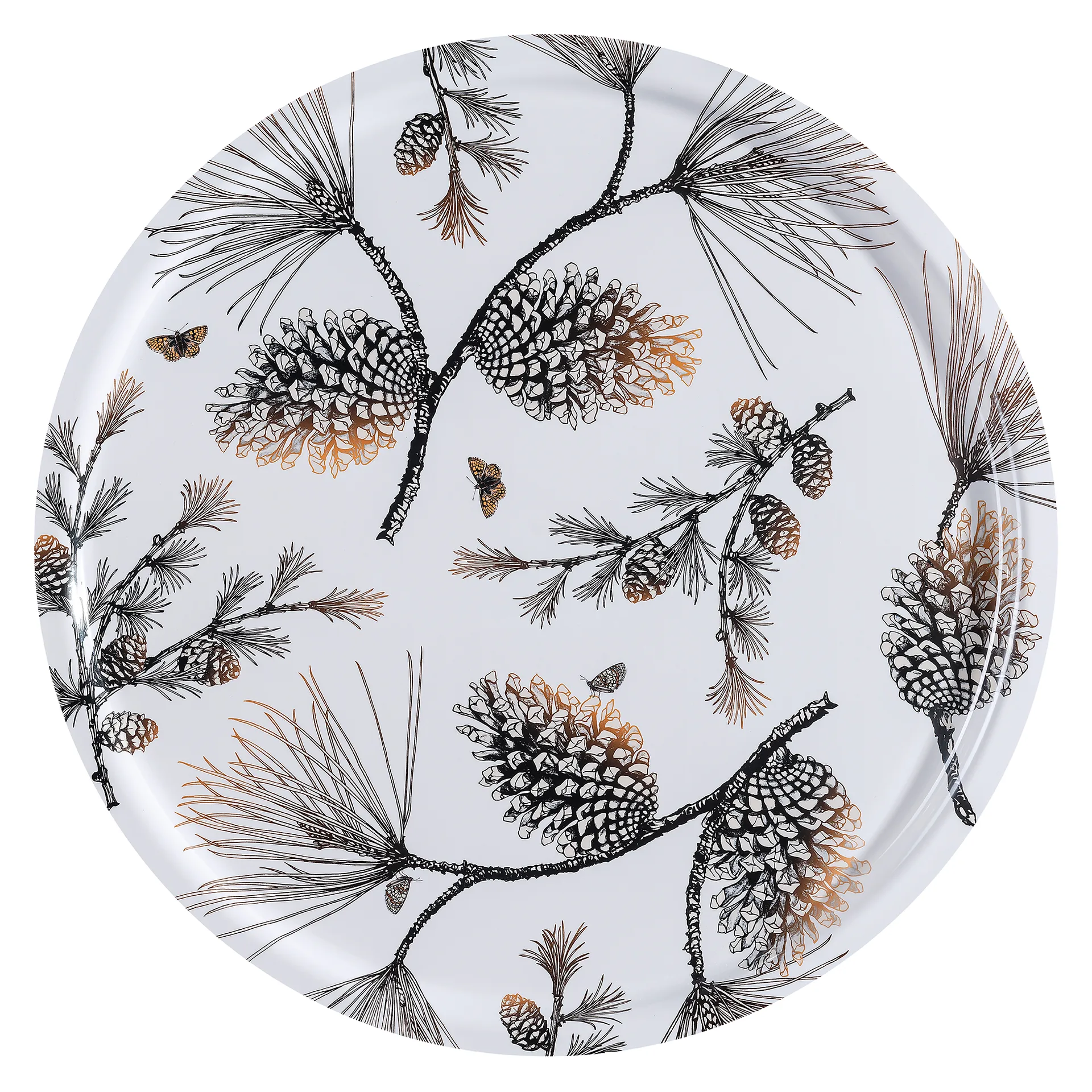 Pine Cone -tarjotin Ø 65 cm, Cotton white Åry Home