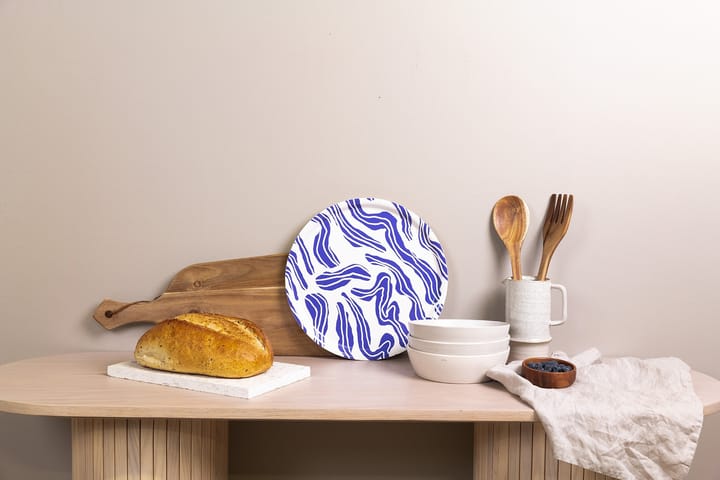 Sudd tarjotin Ø 38 cm - Blue-white - Åry Home