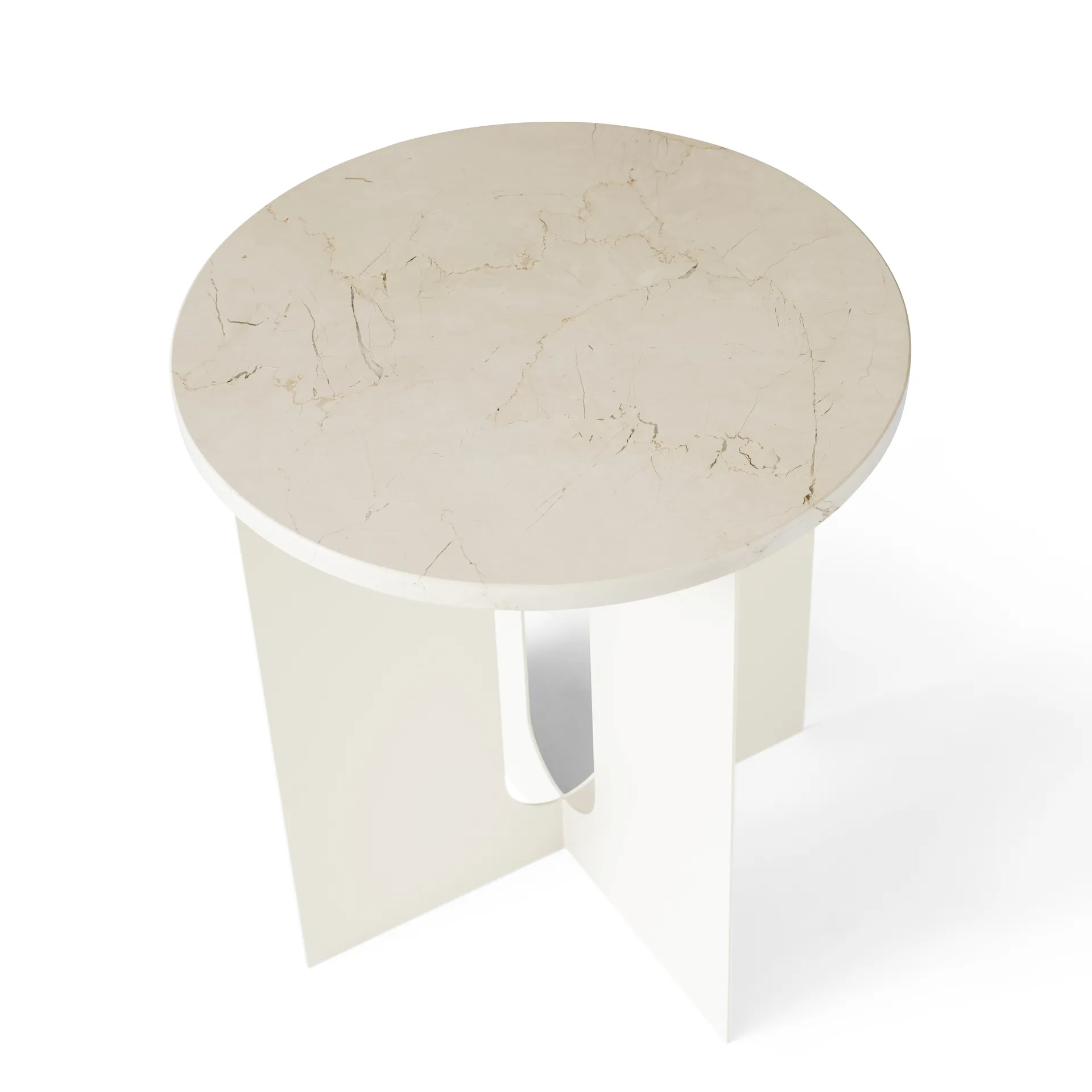 Androgyne pöytälevy sivupöytä, Crystal Rose marble, Ø42 cm Audo Copenhagen