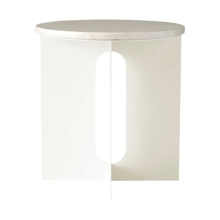 Androgyne sivupöytä - Crystal Rose marmori-ivory teräs, Ø42 cm - Audo Copenhagen